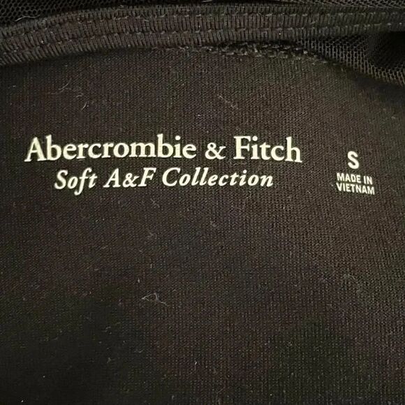 Abercrombie & Fitch Black Soft Long Sleeves Mesh Square Neck Bodysuit SZ S #1112 - Picture 10 of 12